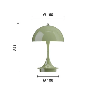 Louis Poulsen Panthella Portable 160 V3, nieprzezroczysta zieleń mchu - Lampy ogrodowe - miniaturka - grafika 1