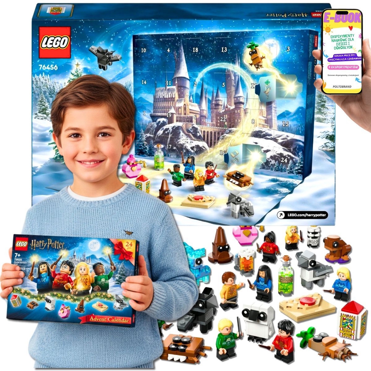 Lego Harry Potter Kalendarz Adwentowy 2025 Adwent Prezent Świąteczny dla Dziecka Chłopca Wnuczka (76456) + Ebook