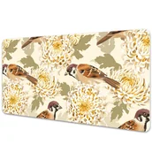 Podkładki na biurko - Ochronna podkładka na biurko Złote ptaki 90x45 cm - miniaturka - grafika 1