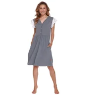 Bielizna nocna - Doctor Nap 9914 DARK GREY koszula ciążowa S - miniaturka - grafika 1