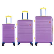 Walizki - Zestaw walizek SEMI LINE T5845-0 Fioletowy - miniaturka - grafika 1