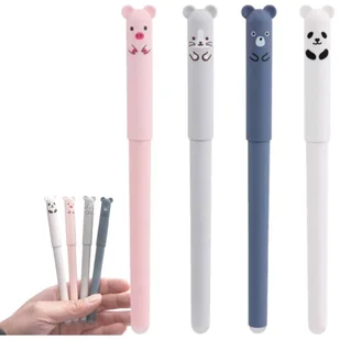 Zestaw 4 długopisów ze zwierzątkami 10 wkładów nauka długopis - Długopisy - miniaturka - grafika 1