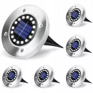 Lampy ogrodowe - Zestaw 6x Lampki Solarne Ogrodowe LED HELIS Wbijane Dyski Dogruntowe 4000K IP44 LUMILED - miniaturka - grafika 1