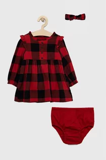 Sukienki i spódniczki dla dziewczynek - GAP sukienka niemowlęca kolor czerwony midi rozkloszowana - Gap - grafika 1