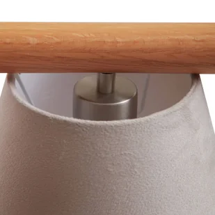 Lampa wisząca Lucande Jinda, drewno, Samt, szary - Lampy sufitowe - miniaturka - grafika 4