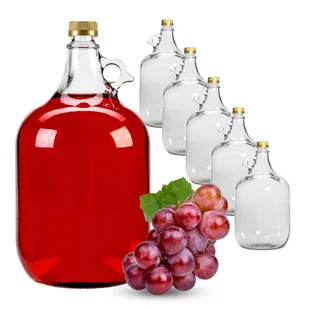 6x GĄSIOR 5 L BALON BANIAK DAMA BUTELKA na WINO CYDR NALEWKI + ZAKRĘTKA - Domowy wyrób alkoholu - miniaturka - grafika 1