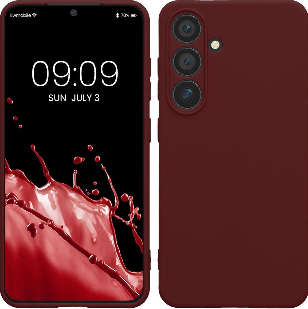 kwmobile Etui na telefon kompatybilne z Samsung Galaxy S24 Case - etui na smartfona - z TPU w kolorze bordowym fioletowym