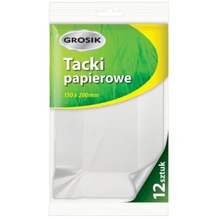 Grosik Tacki papierowe 13x20 12 szt. - Naczynia i sztućce jednorazowe - miniaturka - grafika 1