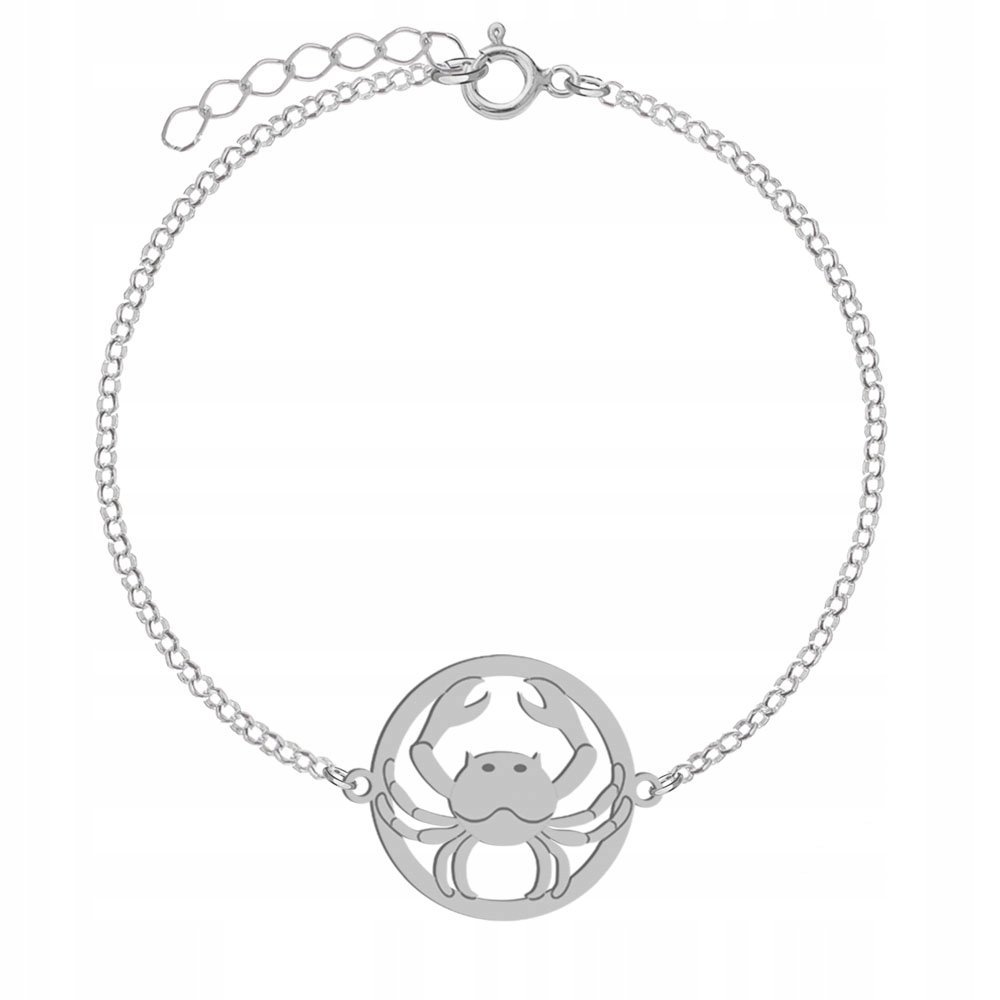 Srebrna Bransoletka Znak Zodiaku RAK DEDYKACJA