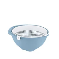 Miski i półmiski - Miska-cedzak STELLA 2w1 nordic blue - miniaturka - grafika 1
