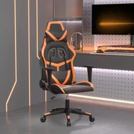 Fotele gamingowe - vidaXL Fotel gamingowy, czarno-pomarańczowy, sztuczna skóra - miniaturka - grafika 1
