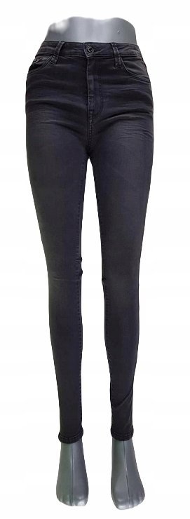 Jeansy Pepe Jeans Regent -PL200398WB82 - czarne rurki wysoki stan - W26/L32