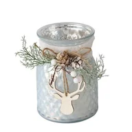 Świeczniki - Świecznik słoik ze stroikiem WILKA, wys. 16 cm - miniaturka - grafika 1