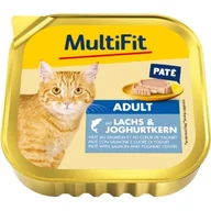 Mokra karma dla kotów - MultiFit mokra karma dla kotów dorosłych, pasztet z łososiem i jogurtowym nadzieniem 16x100 g - miniaturka - grafika 1
