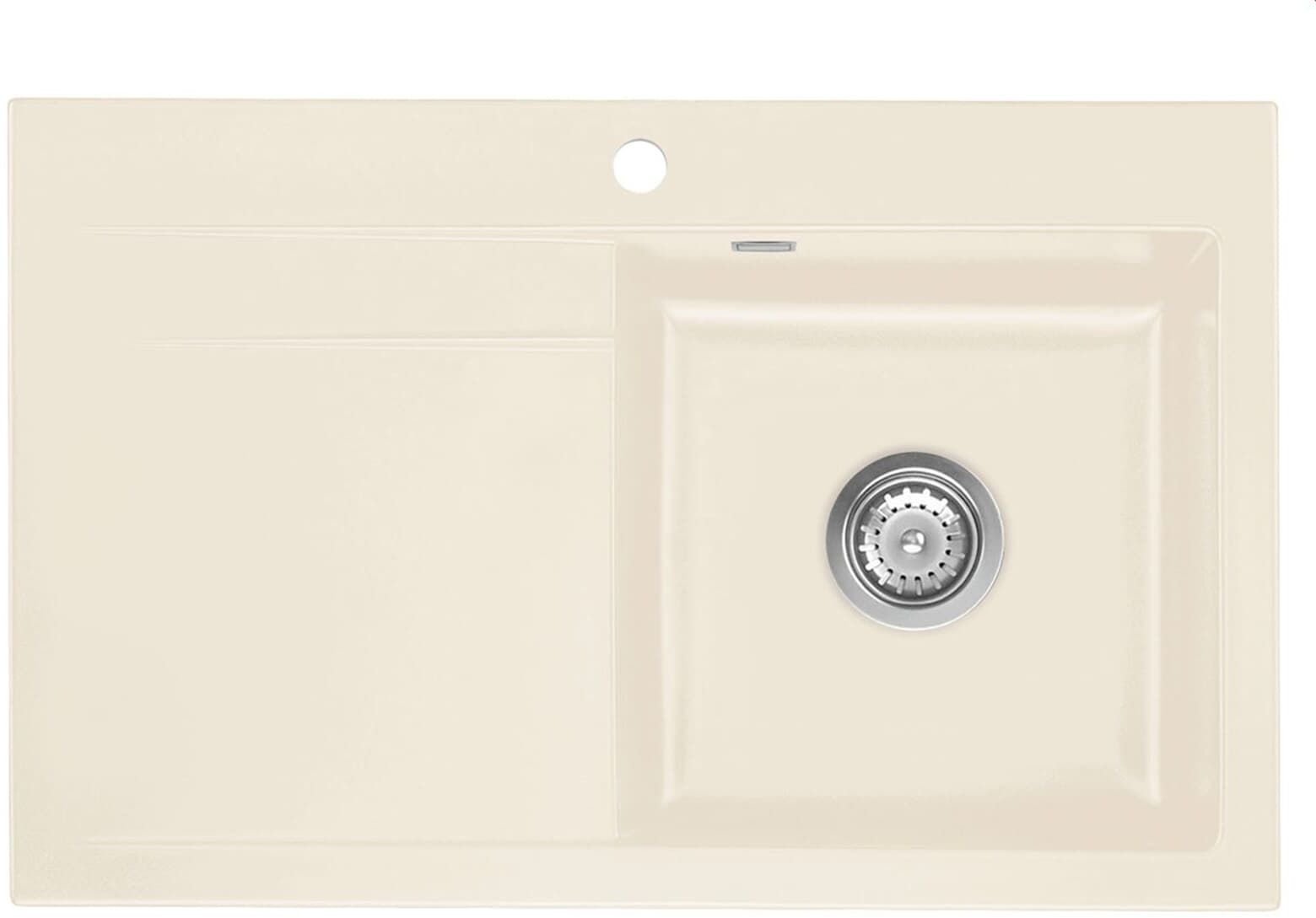 SYSTEMCERAM Zlewozmywak Stema 80 Magnolia, zlewozmywak ceramiczny, korek manualny 5054 01 10