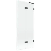 Parawany nawannowe - Mexen Lunar L parawan nawannowy 2-skrzydłowy prawy 80 x 150 cm, transparent, gun gray szczotkowany - 897L-080-100-66-00-P - miniaturka - grafika 1