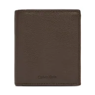 Portfele - Duży Portfel Męski Calvin Klein Micropebble Comp Trifold W Coin LV04D1034G Brązowy - miniaturka - grafika 1