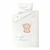 Pościel dla dzieci - Pościel 100x135 Miś biała pudrowa jasna do łóżeczka - miniaturka - grafika 1