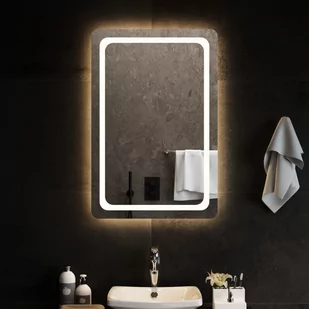 vidaXL Lustro łazienkowe z LED, 60x90 cm - Lustra - miniaturka - grafika 1