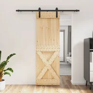 Drzwi wewnętrzne - Drzwi przesuwne z osprzętem, 70x210 cm, lite drewno sosnowe 8721012080348 - miniaturka - grafika 1