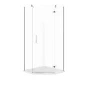 Kabiny prysznicowe - Kabina Prysznicowa Cersanit Jota 90X90X195 kwadratowa prawa transparentny brodzik Tako Slim 4 cm Biały  S601-163 - miniaturka - grafika 1