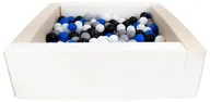 Suche baseny - Kwadratowy suchy basen z ekoskóry z 300 piłeczkami (biały, cappuccino/czarny, biały, transparentny, niebieski, szary) - miniaturka - grafika 1