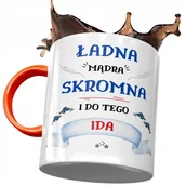 Kubki - Kubek Pomarańczowy Dla Idy Żony Przyjaciółki z Nadrukiem ze Zdjęciem + Opakowanie na prezent (wzór 02) - miniaturka - grafika 1