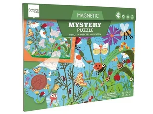 Scratch - 2 w 1 Puzzle magnetyczne i gra Szukaj z lupą - Robaczki 30 el. 3+ - Układanki dla dzieci - miniaturka - grafika 1