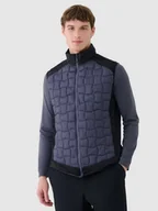 Kurtki i kamizelki sportowe męskie - Męski bezrękawnik trekkingowy Primaloft Black 4F 4FWSS25TVJAM177 - granatowy - miniaturka - grafika 1