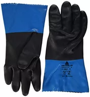 Rękawice robocze - Deltaplus Delta Plus VV836BL11 PCW/nitryl na poliamidowym podłożu, rękawica PCW/powłoka nitrylowa, 30 cm, niebieska, 11, 60 sztuk - miniaturka - grafika 1