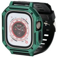 Akcesoria do smartwatchy - Bizon Etui z paskiem Strap + Case Watch Armor do Apple Watch Ultra 2/1 49 mm, zielone - miniaturka - grafika 1