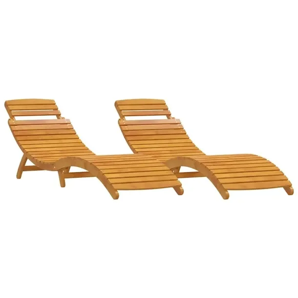 Leżak 2 pcs Brązowy 55 x 184 x 64cm Lite drewno akacjowe