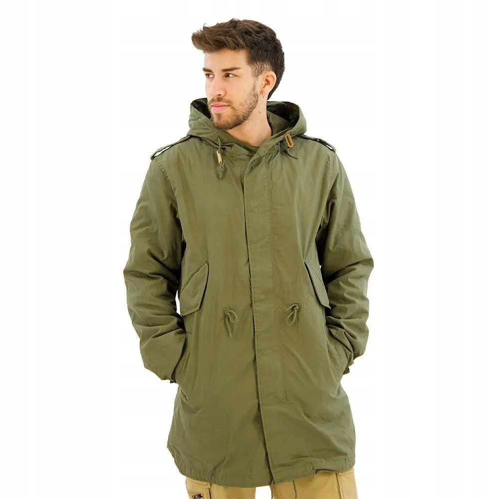 BRANDIT KURTKA PARKA MĘSKA KHAKI Z PODSZEWKĄ I SUWAKIEM XL 17BA