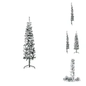 Choinki - vidaXL Sztuczna pół choinka ze śniegiem smukła 150 cm - Choinki - miniaturka - grafika 1