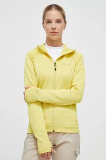 Bluzy damskie - Marmot bluza sportowa Olden Polartec kolor żółty z kapturem gładka - grafika 1