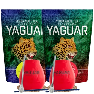Zestaw Startowy dla dwojga Yerba Mate Yaguar Energia 500g + Yaguar Limon 500g - Yerba Mate - miniaturka - grafika 1