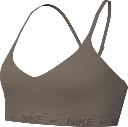 Nike Indy Light Support Regulowany biustonosz sportowy z wyściółką dla kobiet, Mink Brown/Ironstone, FD1062-233, L