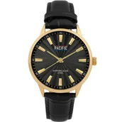 Zegarki męskie - Złoty męski zegarek PACIFIC na pasku S1043-15 - miniaturka - grafika 1