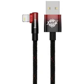Kable komputerowe i do monitorów - Baseus MVP 2 Elbow kątowy kabel przewód z bocznym wtykiem USB / Lightning 1m 2.4A czerwony (CAVP000020) - miniaturka - grafika 1