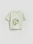 Bluzki dla niemowląt - Reserved - Bawełniany t-shirt - jasnozielony - miniaturka - grafika 1