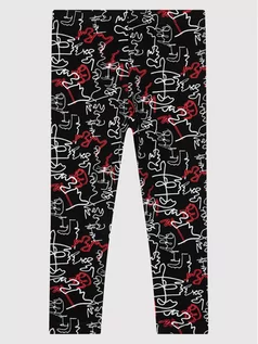 Spodnie i spodenki dla dziewczynek - Coccodrillo Legginsy ZC1122117EVG Czarny Slim Fit - grafika 1