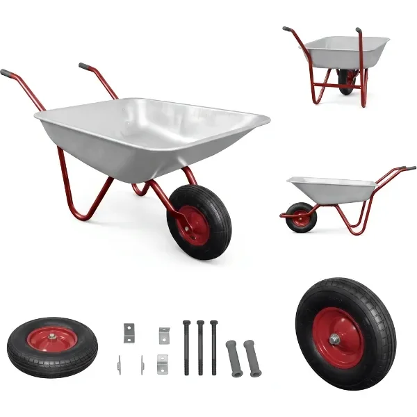 Taczka ogrodowa metalowa ocynkowana z kołem 80 120 L