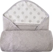 Okrycia kąpielowe dla dzieci - BabyMatex Okrycie kąpielowe 100x100 szare w kropki Babymatex - miniaturka - grafika 1