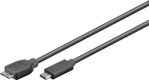 MicroConnect USB-C do USB3.0 Micro B 1M Czarny, do synchronizacji i ładowania, szybkość 5 Gbs. 4,5W - Kable USB - miniaturka - grafika 1