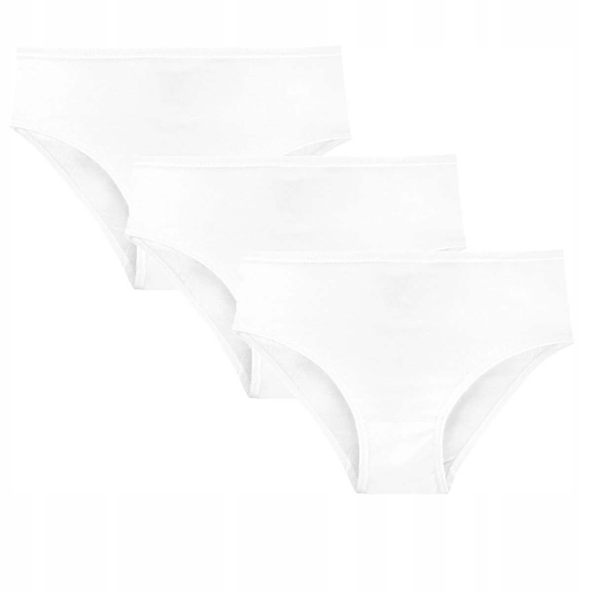 3X Majtki Bawełniane Figi Damskie Gładkie Klasyczne Białe Proste Moraj 3Xl