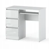 Biurka - Biurko Komputerowe Szkolne 3 Szuflady Białe Połysk - miniaturka - grafika 1