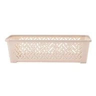 Pudła i pojemniki do przechowywania - Koszyk plastikowy 19 x 10 x 5,5 cm beżowy - miniaturka - grafika 1