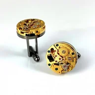 Spinki do mankietów i krawatów - SPINKI Exclusive GOLDEN (black) - miniaturka - grafika 1