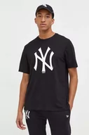Koszulki męskie - New Era t-shirt bawełniany kolor czarny z nadrukiem NEW YORK YANKEES - miniaturka - grafika 1