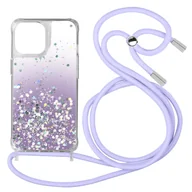 Etui i futerały do telefonów - Etui na iPhone 11 Cekinowy tył z odpinanym paskiem - fioletowy gradient - miniaturka - grafika 1